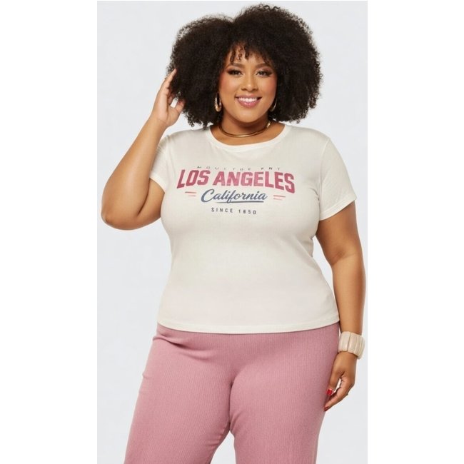 T-shirt Plus Size D Bell Outlet Fashion Los Angeles Off-White