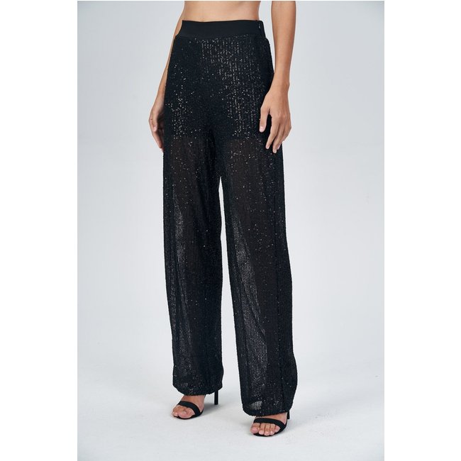 Calça Paetê Reta Feminina Acostamento