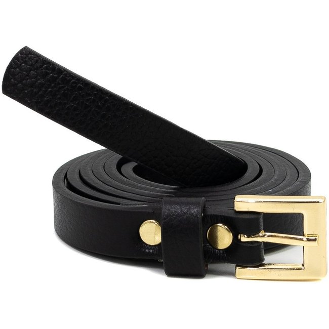 Cinto Fino Feminino em Couro Sapato Show 961 Sapato Show Preto