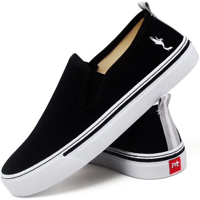 Tênis Slip On Feminino Polo Blu Preto
