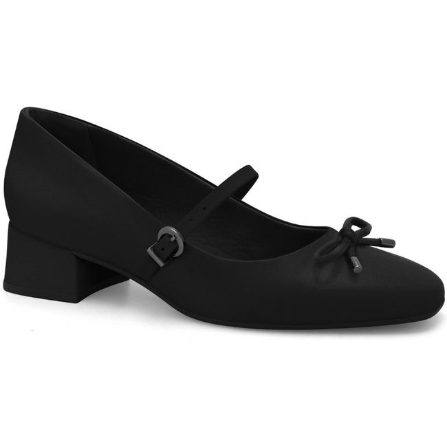 Sapato Feminino Preto Boneca Salto Bloco Ramarim 2517101-5
