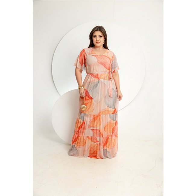 Vestido Longo Festa Casual Chique Premium Luxo Tule Charmely
