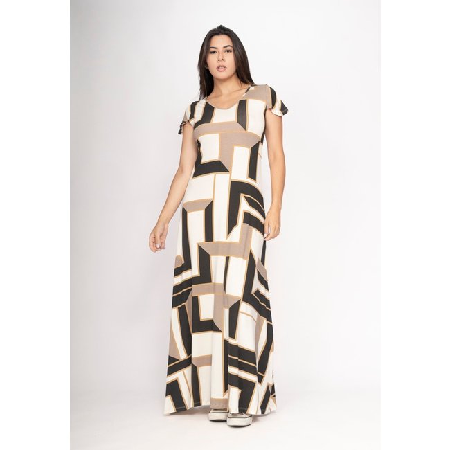 Vestido CabanaFree Amanara Longo Malha Estampa Igaci