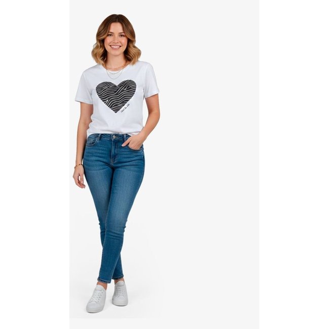 Blusa Feminina Manga Curta Infinita Cor Branco