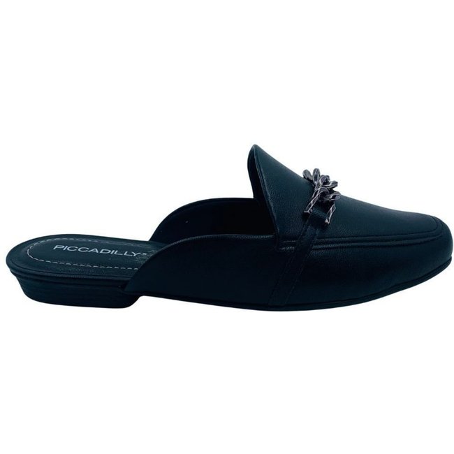 Mule Piccadilly com Corrente Preto 250252 - Preto - piccadilly