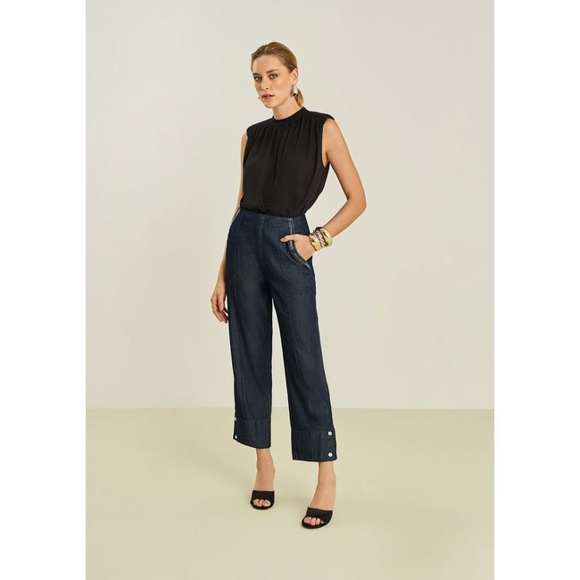 Calça Maria Valentina Reta Alta Azul