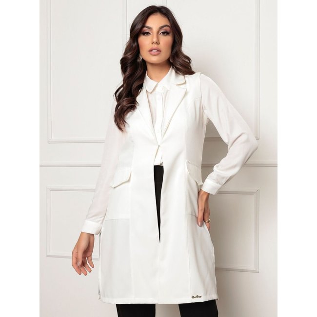 Jaleco Feminino Josi Sem Manga Dra Maia Offwhite