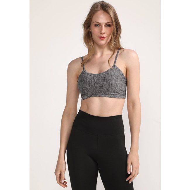 Top Academia D Bell Outlet Fashion Alça Fina Cinza