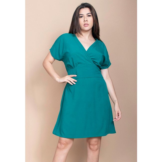 Vestido Cabanafree Curto Viscose Elastex nas Costas Verde