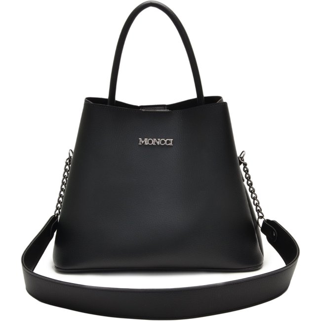 Bolsa Feminina Moncci Saco Tiracolo Madri Preta