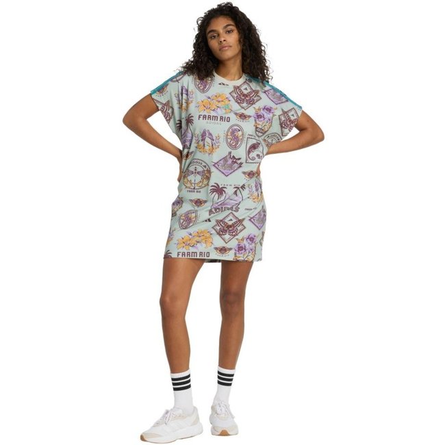 Vestido comercial adidas X FARM adidas Sportswear Cinza