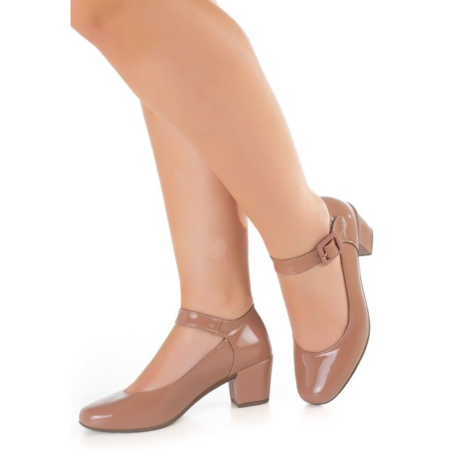 Scarpin Gigil Salto Grosso Nude