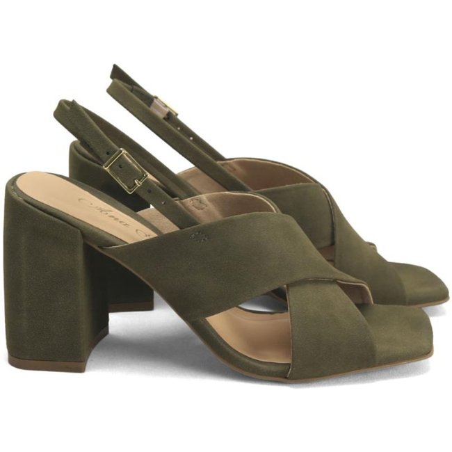 Sandália Camurça Tiras Cruzadas Ana Mello 9,5cm Incolor