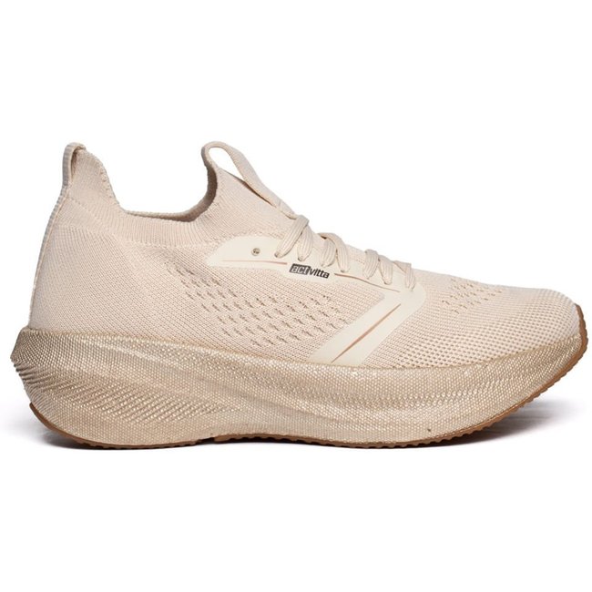 Tênis Feminino Actvitta Knit Conforto Off White/Caramelo