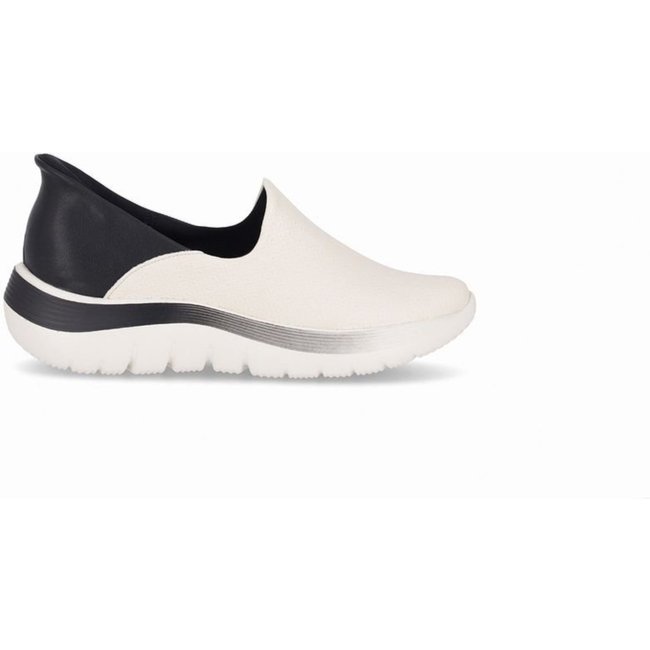 Tênis SlipFit Salto Médio Off White com Preto