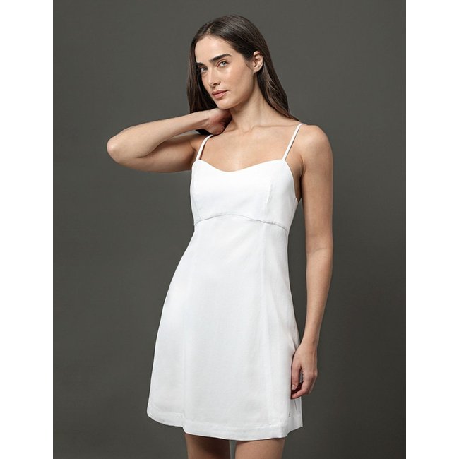 Vestido Feminino Decote Arredondado Calvin Klein Jeans - Branco Calvin Klein Jeans
