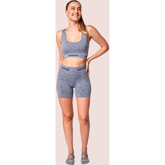 Shorts Feminino Speedo Treino Canelado Com Elastano Mescla