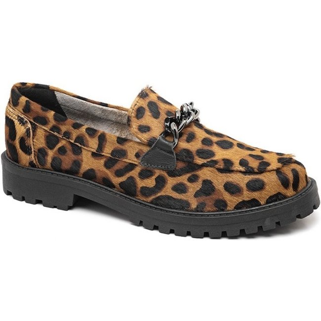 Mocassim Floré em couro 6602 - Guepardo Camel/Preto Multicolorido