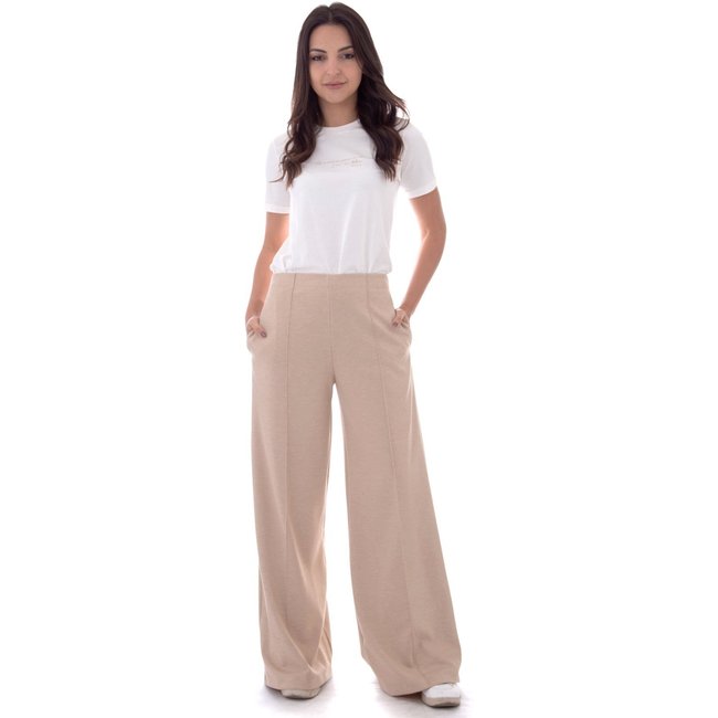 Calça Wide Operarock Poliviscose Nude