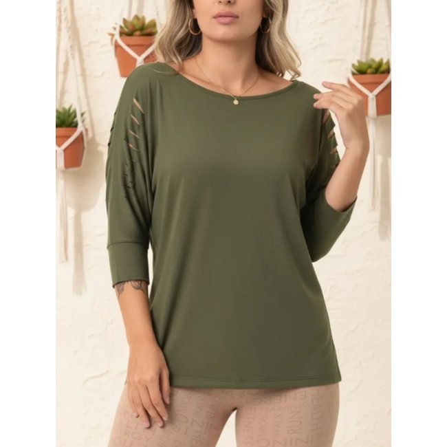 Blusa Feminina Talita Verde Militar Sallada Mista