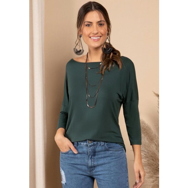 Blusa Com Mangas 3/4 Verde Quintess