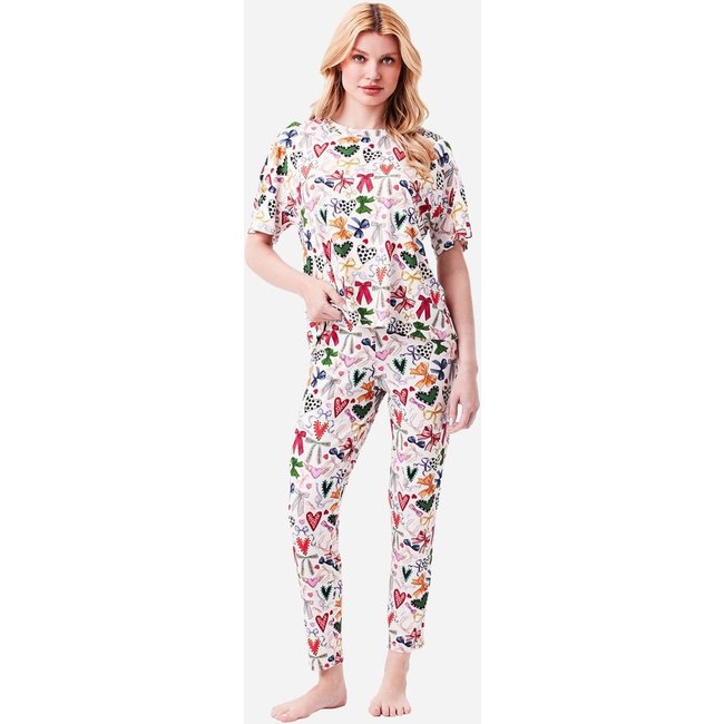 Pijama Longo Legging Malha Amelie JOGE Longo Vermelho