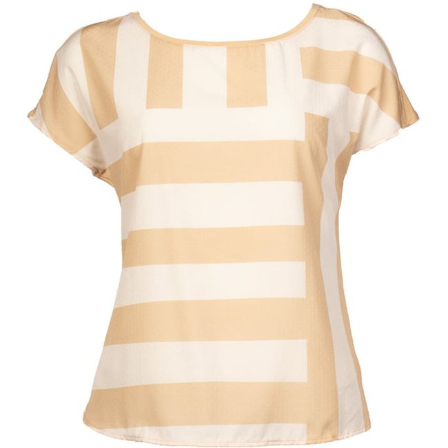 Blusa Feminina Cativa Estampa Geométrica Bege Escuro