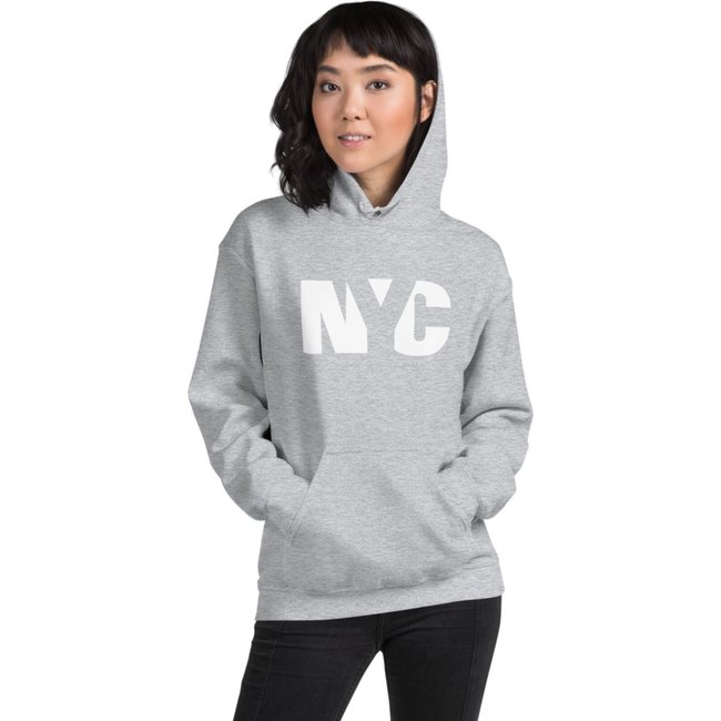 Moletom Flanelado Feminino Blusa Mooboo de Frio Fechado Urbania Moleton Cinza mescla estampa Nyc new york city branco