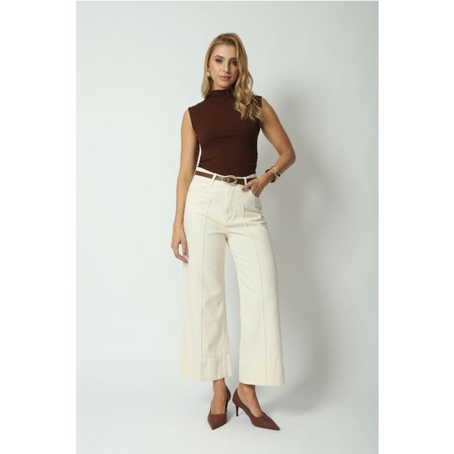Calça Sarja Pantacourt Natural 38 Gazzy