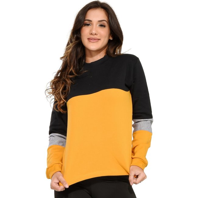Blusa Bravaa Store Moletom Canguru Cores Unissex Liso Inverno 178 Mostarda