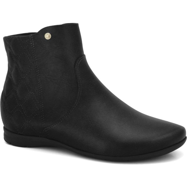 Bota Feminina Cano Curto Comfortflex Preta 2491301-4