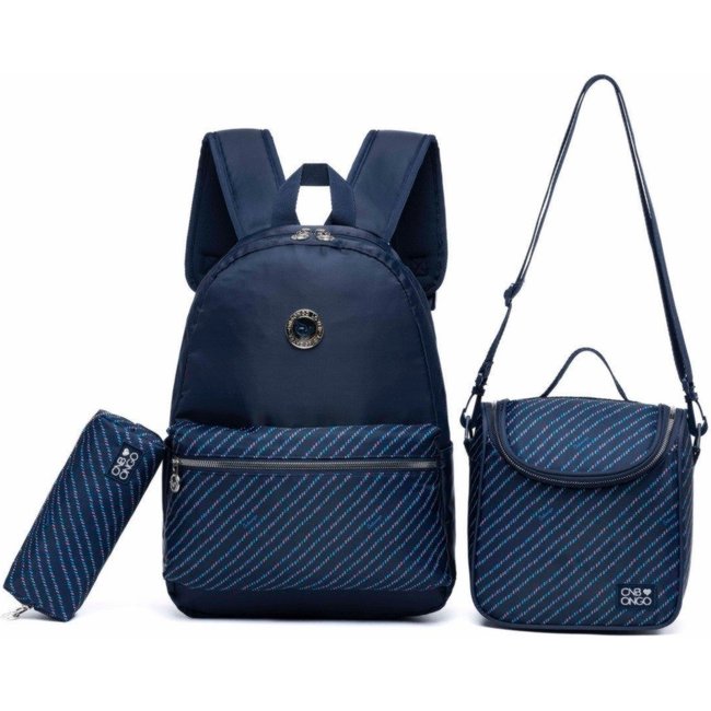 Kit Mochila De Costas Onbongo Escolar Notebook Lancheira Térmica
