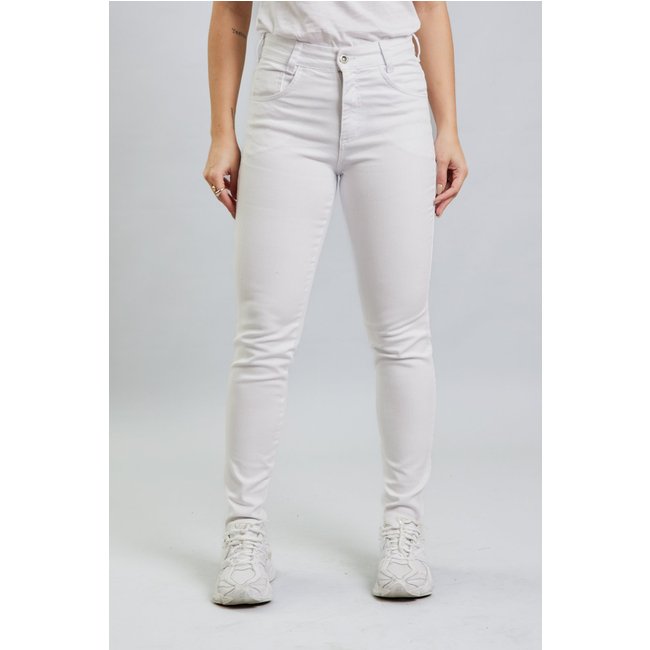 Calça Sarja Branca Feminina Enfermagem Uniforme Hospitalar