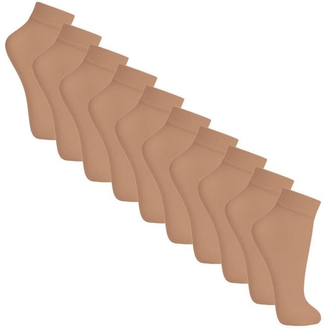 Kit com 10 Meias Soquete Fio 20 Loba 5530-001 Bege