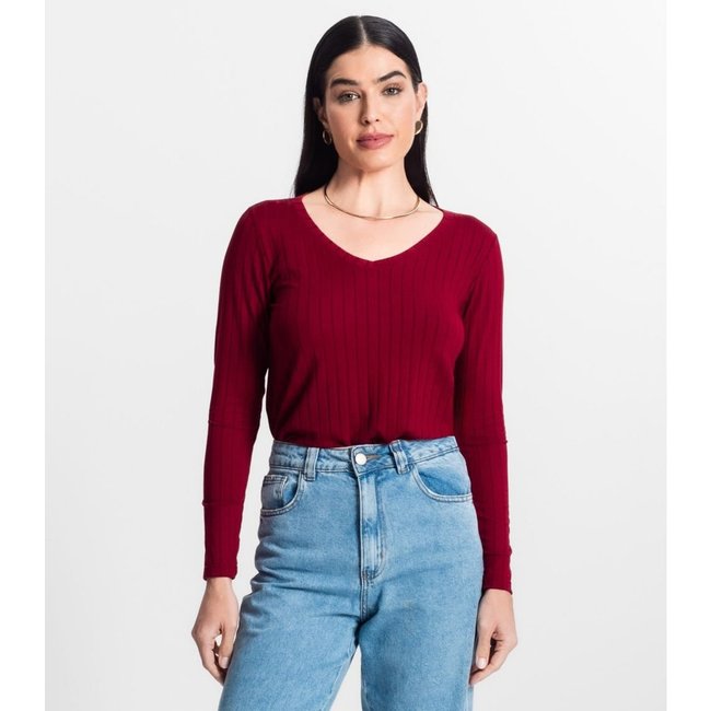 Blusa Manga Longa Infinita Cor Vermelho