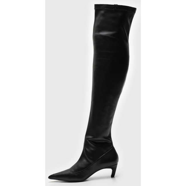 Bota Over The Knee Santa Lolla Cano Alto Preta