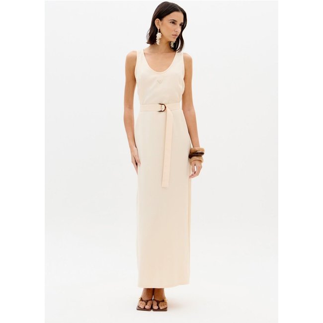 Vestido Super Midi Decote U Com Faixa Lança Perfume