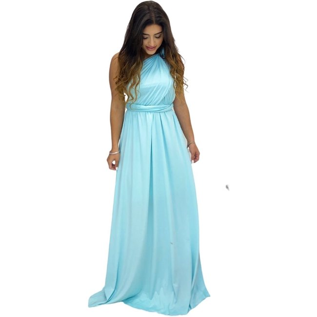 Vestido para Madrinhas e Convidadas Casamento Multiformas Longo Festa Verde Tiffany