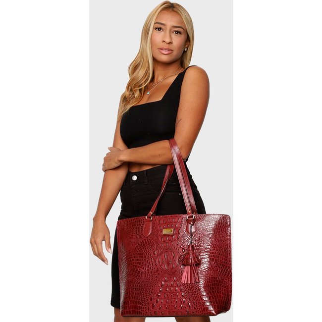 Bolsa Shopper Couro Mariart 5200MRT Vermelha