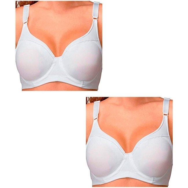 Kit com 2 Sutiãs com Aro e sem Bojo Support Control Demillus 64905 Taça C Branco
