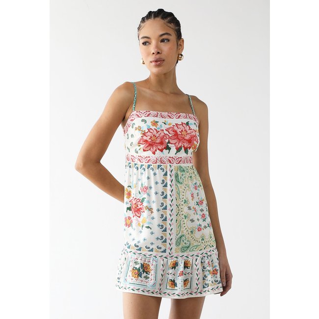 Vestido Feminino FARM Estampa Floral Branco
