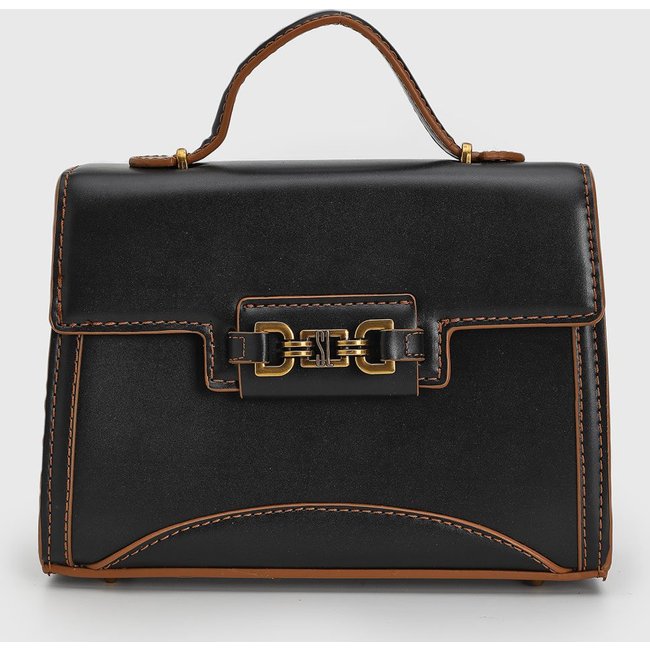 Bolsa Feminina Santa Lolla Estruturada Preta e Marrom