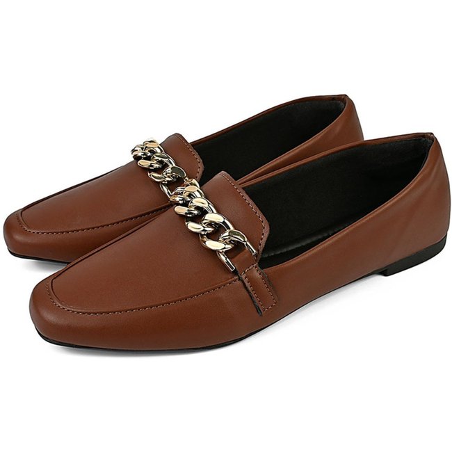 Sapato Mocassim Feminino Donatella Shoes Corrente Terra