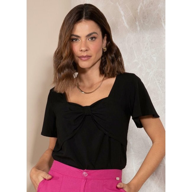 Blusa Viscose Plana Preto Quintess