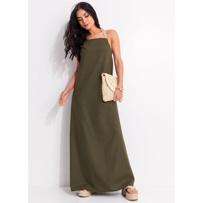 Vestido Em Tecido De Viscose Quintess Verde Claro