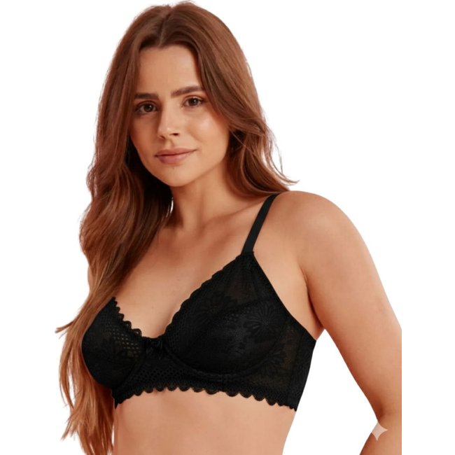 Sutiã Sem Bojo Com Aro Rendado Pretty Paty