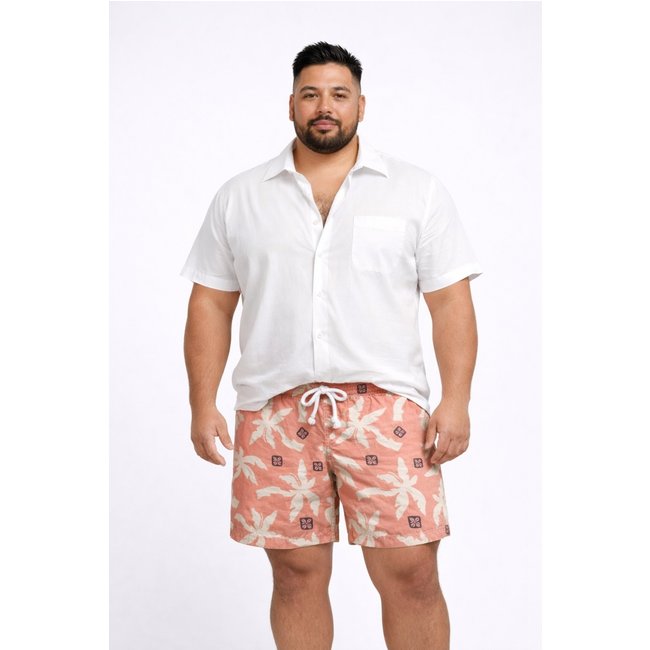 Bermuda Plus Size D Bell Outlet Fashion Estampa Palmeiras Rosa
