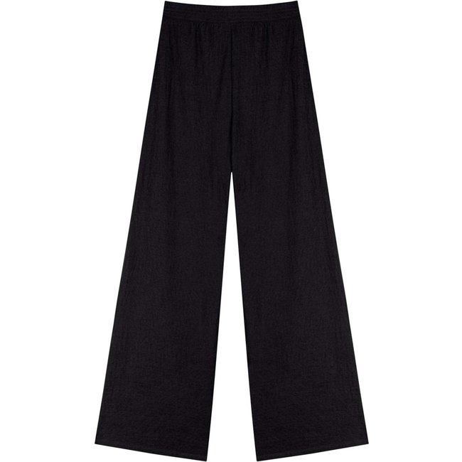 Calça Pantalona De Cintura Alta Em Malha Rústica