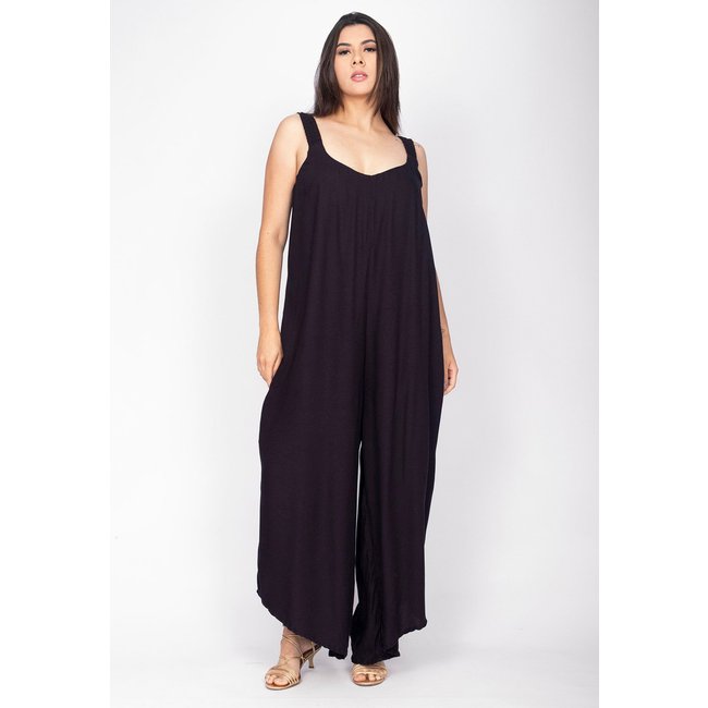 Macacão Amazonia Vital Saruel Viscose Alça com Elástico Preto