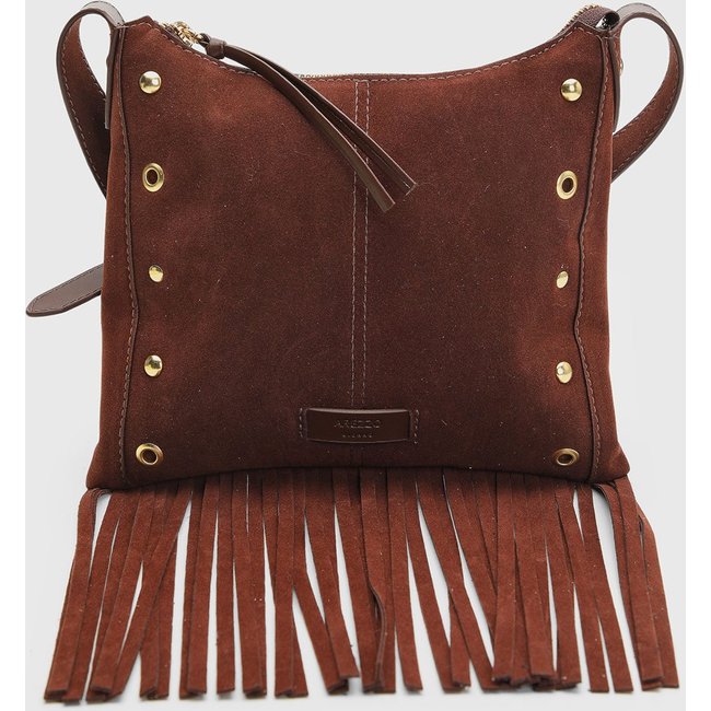 Bolsa Feminina Arezzo Franjas Marrom